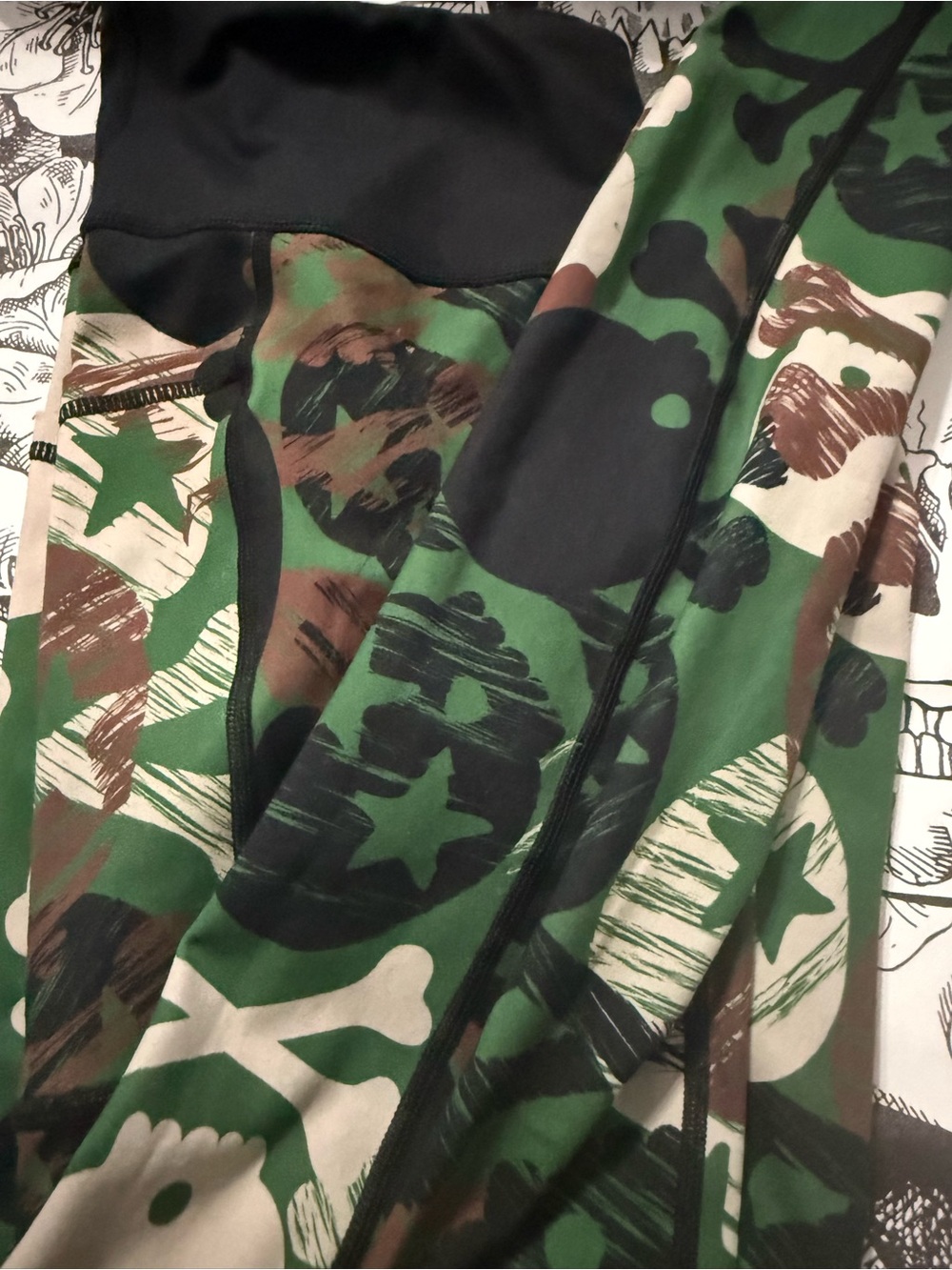 Constantly Varied Gear reversible, green, camo and bad ass leggings, full length